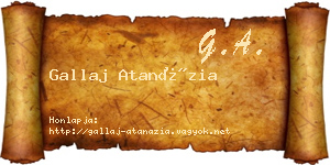 Gallaj Atanázia névjegykártya